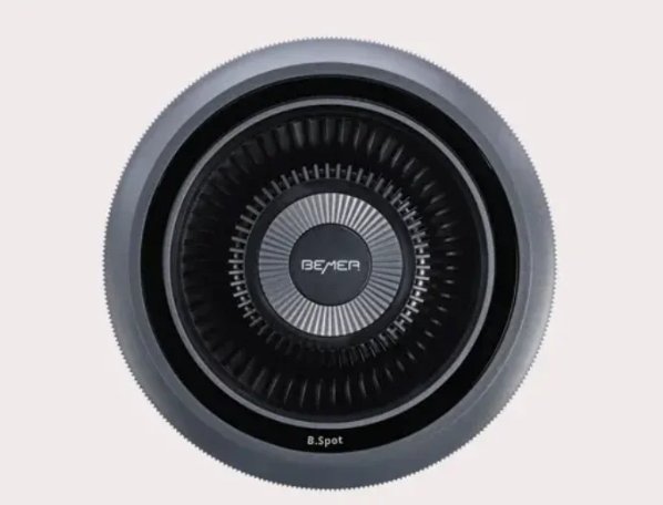 Aplicador B.Spot de BEMER, disco negro y gris visto desde arriba